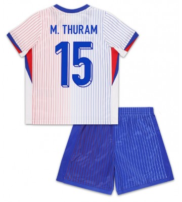 Frankrike Marcus Thuram #15 Borta Kläder Barn EM 2024 Kortärmad (+ Korta byxor)